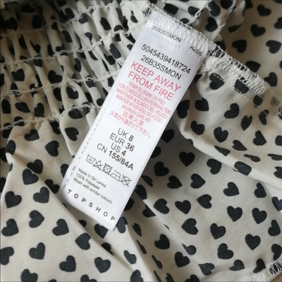 NWT Topshop Black & White 🖤 Print Shirred Cami Peplum Top 4P - Picture 7 of 10